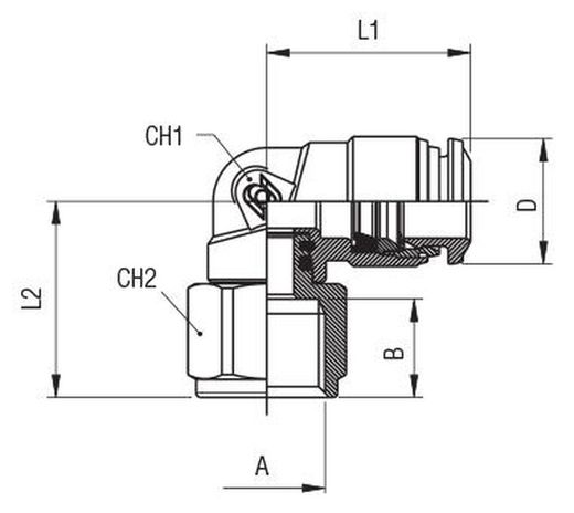 Racor A L Orientable Hembra