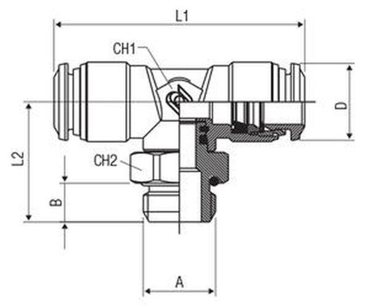 Racor A T Orientable Macho Central Cilindrico