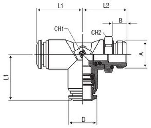 Racor A T Orientable Macho Lateral Cilindrico