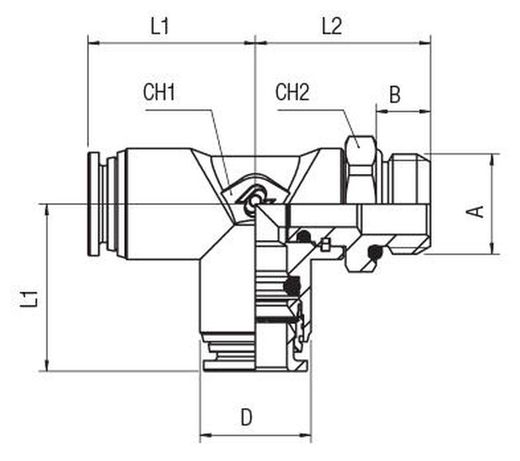 Racor A T Orientable Macho Lateral Cilindrico