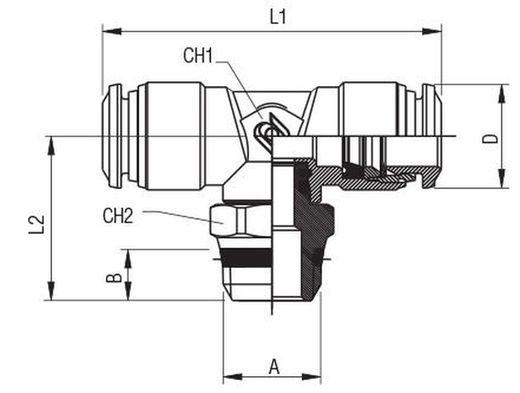 Racor A T Orientable Macho (Short)