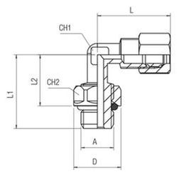 Racor en Codo con Rosca Macho y Orientable, Tubo de 4 a 22, Rosca de 1/8 a 3/4, Referencia 13300,