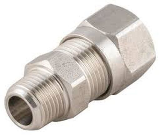 Racor Recto Con Rosca Macho Para Tubo Con Bicono En Inoxidable, Referencia 69480