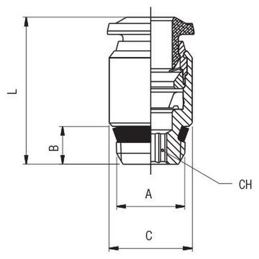 Racor Recto Conico Macho Hexagono Interior