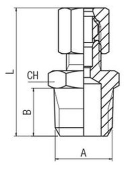 Racor Recto con Rosca Macho Conica y Bicono Universal, Para Tubo de 4 a 22, Rosca de 1/8 a 3/4, Referencia 13480