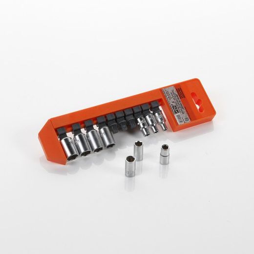 Juego De Llaves De Vasos De 1/4" 10 Vasos En Regleta ALYCO ORANGE De 4-13 milimetros, Referencia 170752