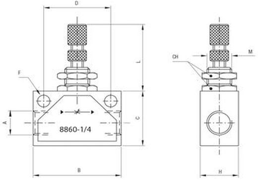 Regulador De Flujo Bidireccional, Referencia 8860