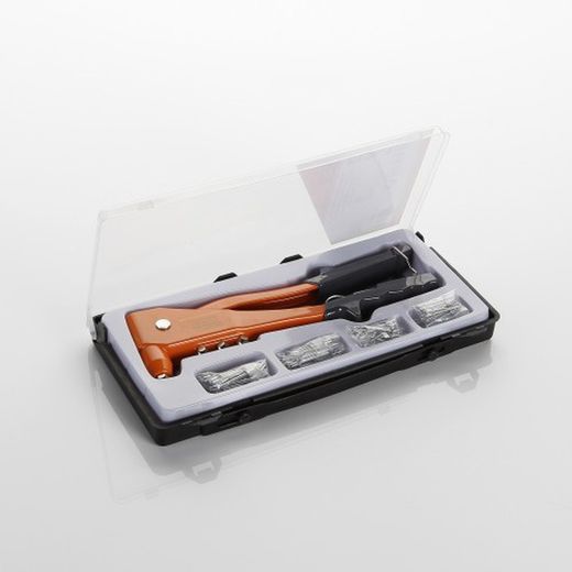 Juego De Remachadora 45 Piezas En Caja De Plástico ALYCO ORANGE, Referencia 170884