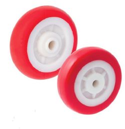 Rueda de goma negra  y poliuretano rojo ref.  171. Serie Celtic