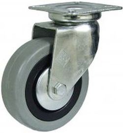 Rueda giratoria, con platina o taladro liso y rueda fija, Ref.476/478/479. Serie Cliper