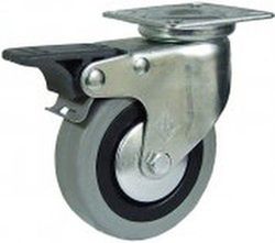Rueda giratoria, con platina o taladro liso y rueda fija, Ref.476/478/479. Serie Cliper