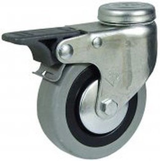 Rueda giratoria, con platina o taladro liso y rueda fija, Ref.476/478/479. Serie Cliper