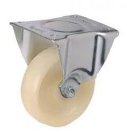 Rueda giratoria con platina y taladro liso inoxidable, Ref. 294/295/296. Serie Inox