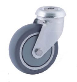 Rueda giratoria de goma gris y Rail . Ref. 397. Serie Supermarket.