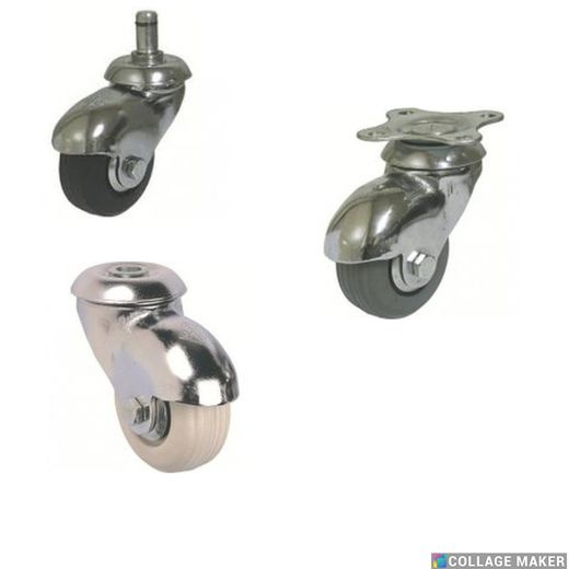 Rueda Giratoria , Diam.50 Con Platina, taladro liso ó espiga Ref.160/161/162