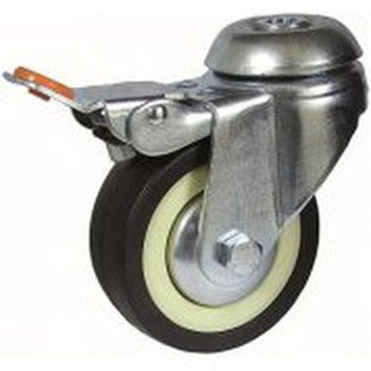 Rueda Giratoria , fija con platina.o talador liso Ref.402/403-401