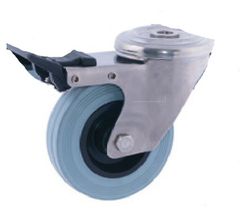 Rueda giratoria y fija en acero inoxidable Aisi 304. Ref. 284/285/286. Serie Inox.