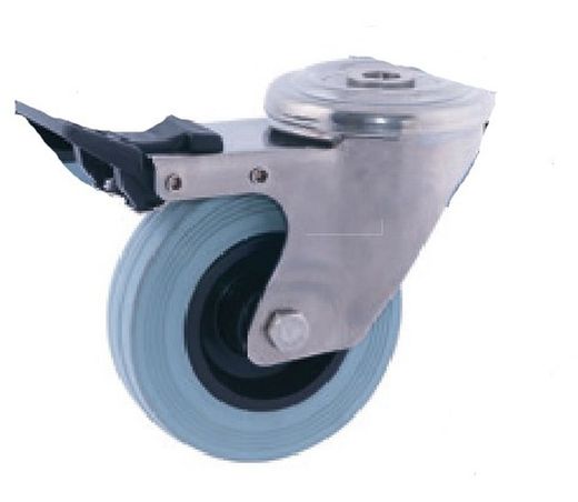 Rueda giratoria y fija en acero inoxidable Aisi 304. Ref. 284/285/286. Serie Inox.
