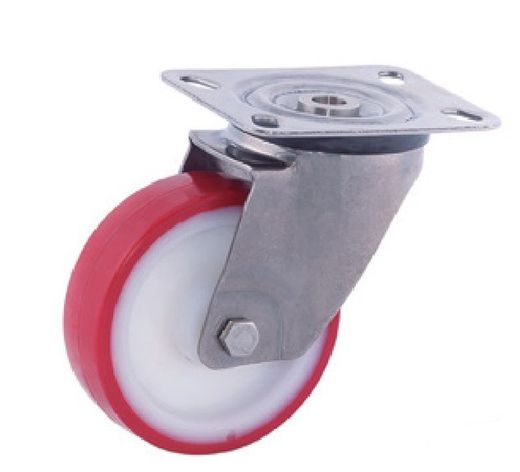 Rueda giratoria y fija en acero inoxidable Aisi 304. Ref. 284/285/286. Serie Inox.