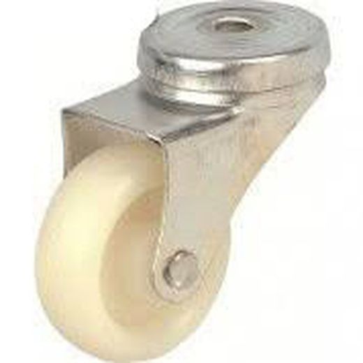 Rueda Giratoria polipropileno con platina o taladro liso ref. 480/484. Serie A