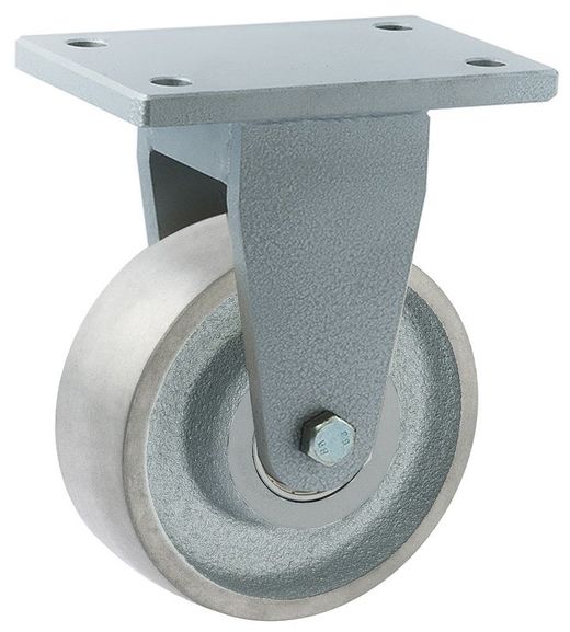 Rueda giratoria y fija de hierro, de diámetro 125 mm. Ref. 374/375. Serie Taller FE