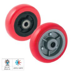 Rueda goma , nylón y poliuretano. Ref. 170. Serie Olimpia.