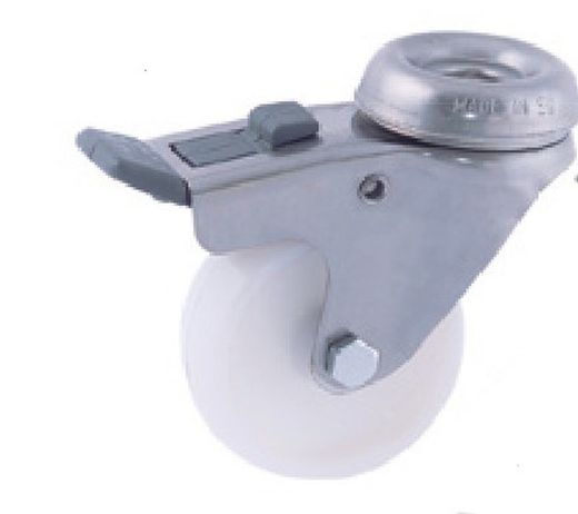 Ruedas con platina giratoria ó taladro liso, Ref. 236/238. Serie Inox