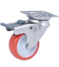 Ruedas con platina giratoria ó taladro liso, Ref. 236/238. Serie Inox