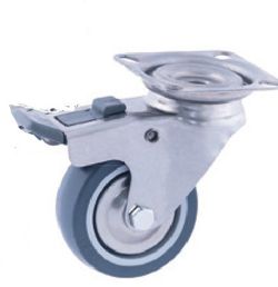 Ruedas con platina giratoria ó taladro liso, Ref. 236/238. Serie Inox