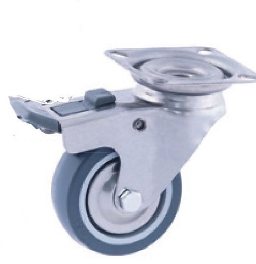 Ruedas con platina giratoria ó taladro liso, Ref. 236/238. Serie Inox
