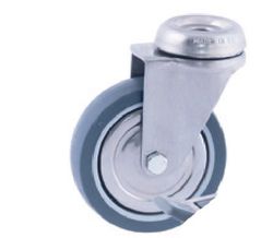 Ruedas con platina giratoria ó taladro liso, Ref. 236/238. Serie Inox