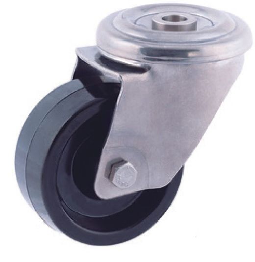 Ruedas giratoria y fija en acero inoxidable para alta y baja temperatura. Ref. 284/285/286. Serie inox AT-FV