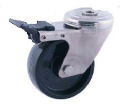 Ruedas giratoria y fija en acero inoxidable para alta y baja temperatura. Ref. 284/285/286. Serie inox AT-FV