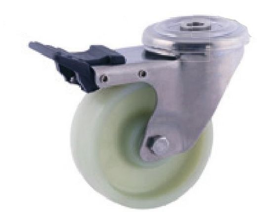 Ruedas giratoria y fija en acero inoxidable para alta y baja temperatura. Ref. 284/285/286. Serie inox AT-FV