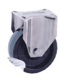 Ruedas giratoria y fija en acero inoxidable para alta y baja temperatura. Ref. 284/285/286. Serie inox AT-FV
