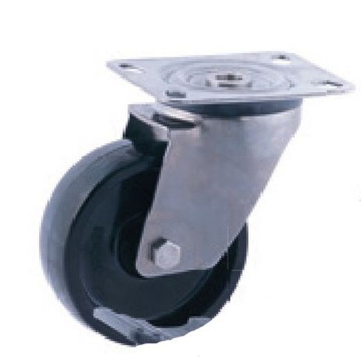 Ruedas giratoria y fija en acero inoxidable para alta y baja temperatura. Ref. 284/285/286. Serie inox AT-FV