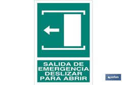 Salida De Emergencia Deslizar Para Abrir. Referencia EV21
