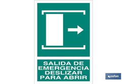Salida De Emergencia Deslizar Para Abrir. Referencia EV20