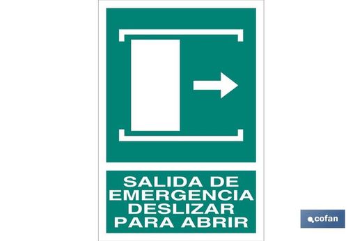 Salida De Emergencia Deslizar Para Abrir. Referencia EV20