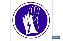 Obligatorio Guantes Electricos Señal Adhesiva