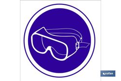 Obligatorio Uso Gafas  Señal Adhesiva