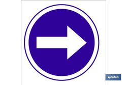 Obligatorio Derecha  Señal Adhesiva