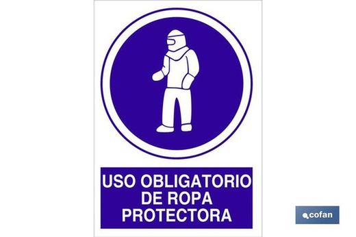 Uso Obligatorio De Ropa Protectora Señal Adhesiva