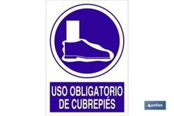 Uso Obligatorio De Cubrepiés Señal Adhesiva