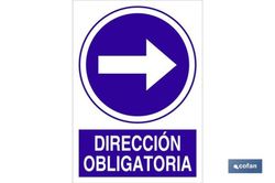 Dirección Obligatoria Señal Adhesiva