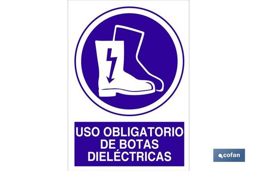 Uso Obligatorio De Botas Dieléctricas Señal Adhesiva