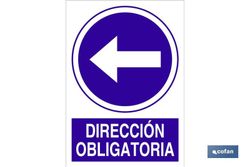 Dirección Obligatoria Señal Adhesiva