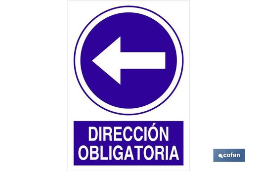 Dirección Obligatoria Señal Adhesiva