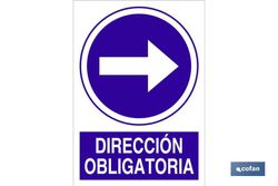 Dirección Obligatoria Señal Adhesiva