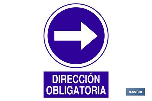 Dirección Obligatoria Señal Adhesiva